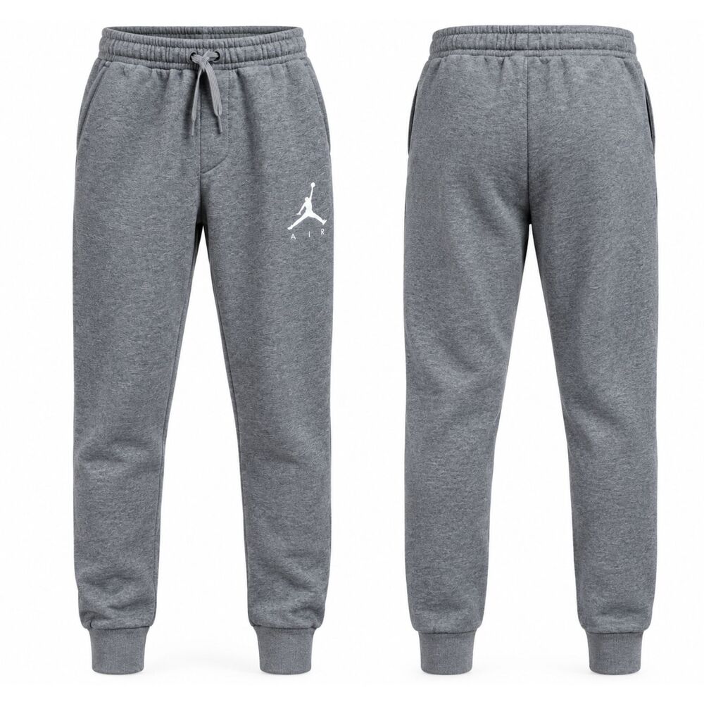 Jordan Kids Large 12-13Y Gray Fleece Jogger Sweatpants Jumpman